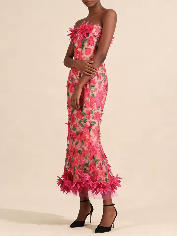 Floral Appliqué Dress (PreOrder)