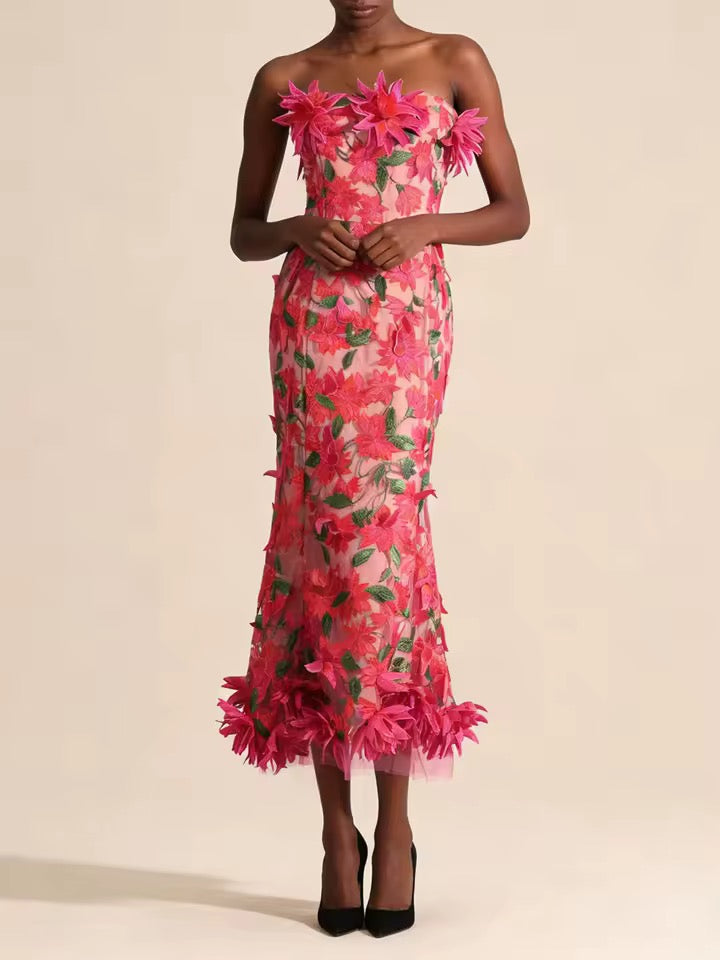 Floral Appliqué Dress (PreOrder)
