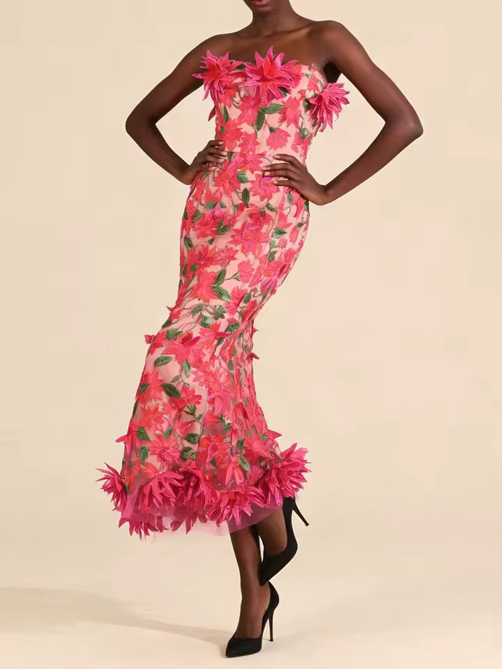 Floral Appliqué Dress (PreOrder)
