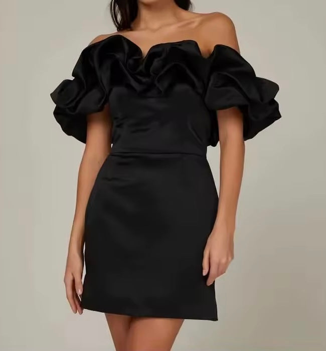 Off-Shoulder Ruffle Mini Dress