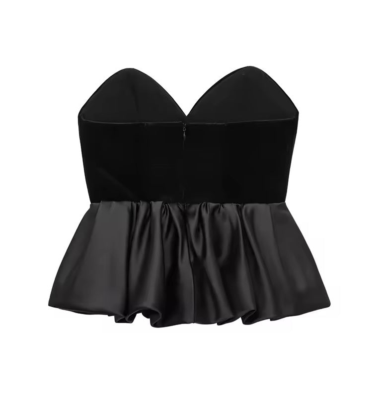 Strapless Peplum Top
