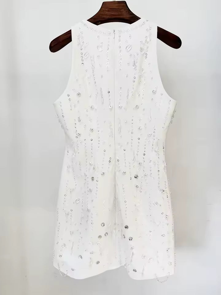 Embellished Sleeveless Mini Dress